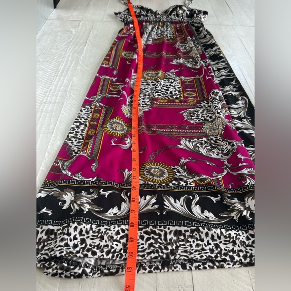 Vintage Y2K Women's Babydoll Whimsy Goth Maxi Dress Black & Magenta Sz Large - Picture 6 of 6